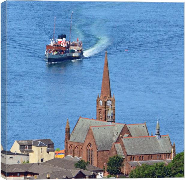 PS Waverley at Largs, a historic paddle steamer  Canvas Print by Allan Durward Photography