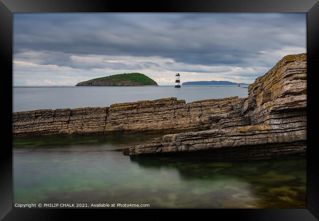 Penmon lighthouse Anglesey Wales 568  Framed Print by PHILIP CHALK