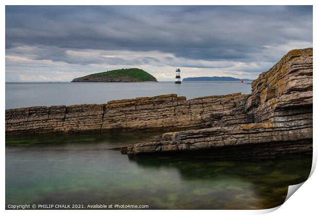 Penmon lighthouse Anglesey Wales 568  Print by PHILIP CHALK
