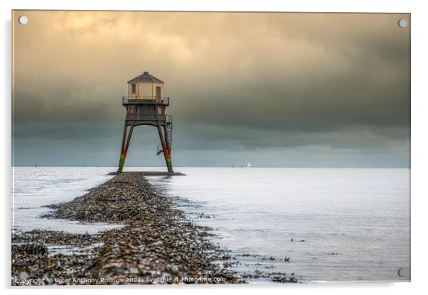 Dovercourt Low Lighthouse Acrylic by Peter Anthony Rollings