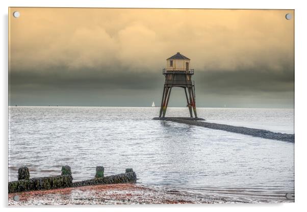 Dovercourt Low Lighthouse Acrylic by Peter Anthony Rollings