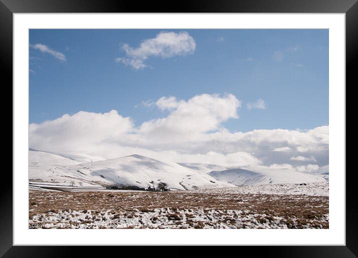 Snow scene in the Northern Lake District UK Framed Mounted Print by Linda Lyon