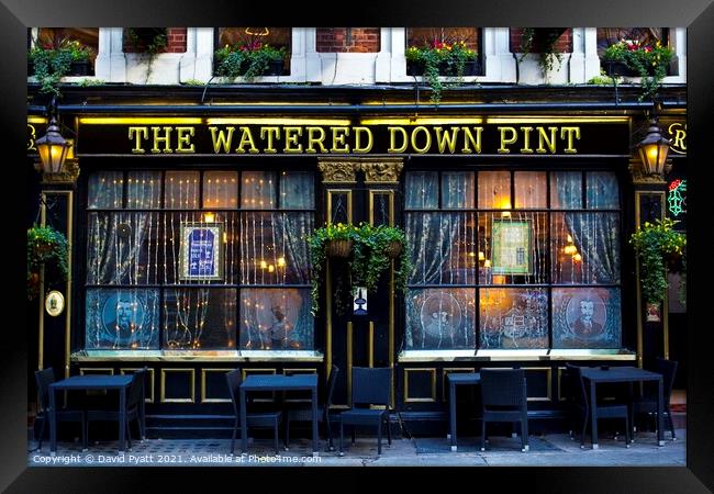 Watered Down Pint Pub Framed Print by David Pyatt