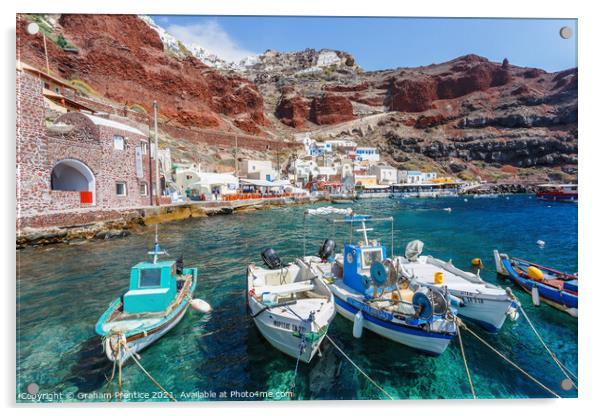 Ammoudi Bay, Oia, Santorini Acrylic by Graham Prentice