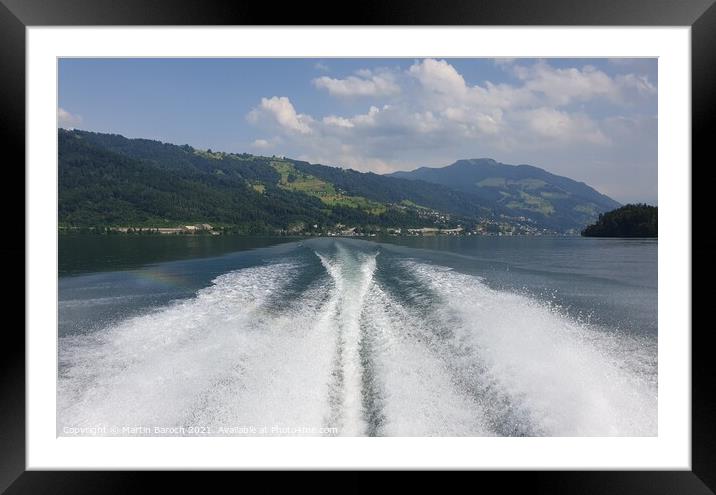 Speed boating at Lake Zug Framed Mounted Print by Martin Baroch