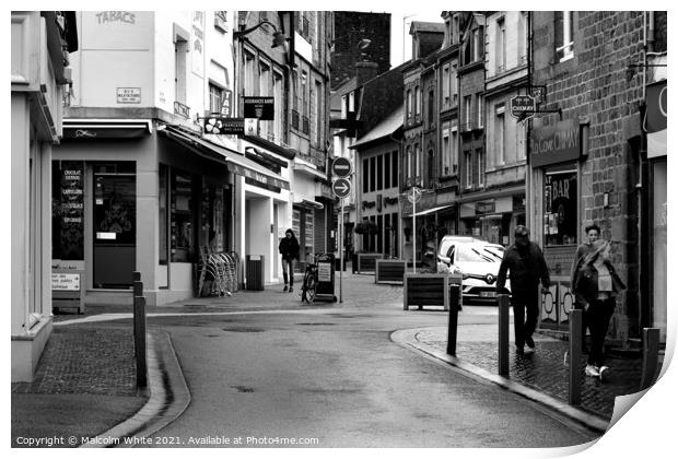 France Small Northern Town Midday.  Print by Malcolm White