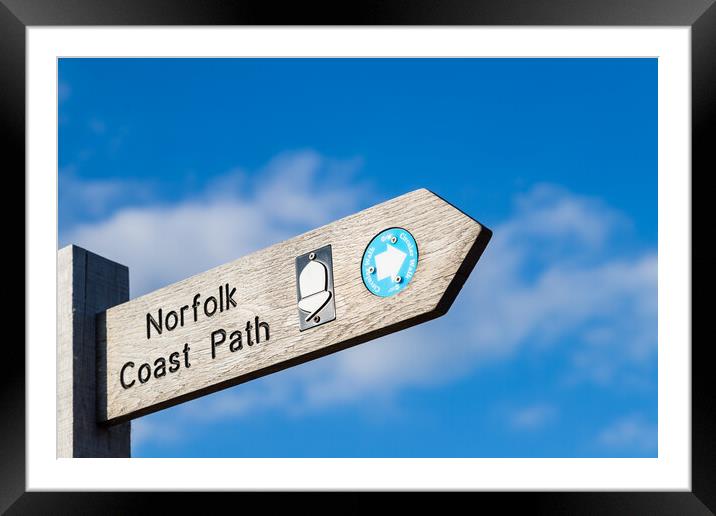 Norfolk coastal path sign Framed Mounted Print by Jason Wells