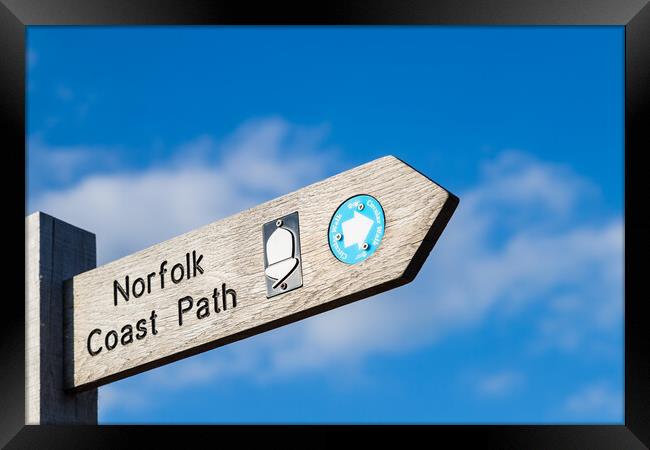 Norfolk coastal path sign Framed Print by Jason Wells
