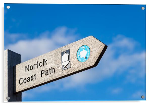 Norfolk coastal path sign Acrylic by Jason Wells