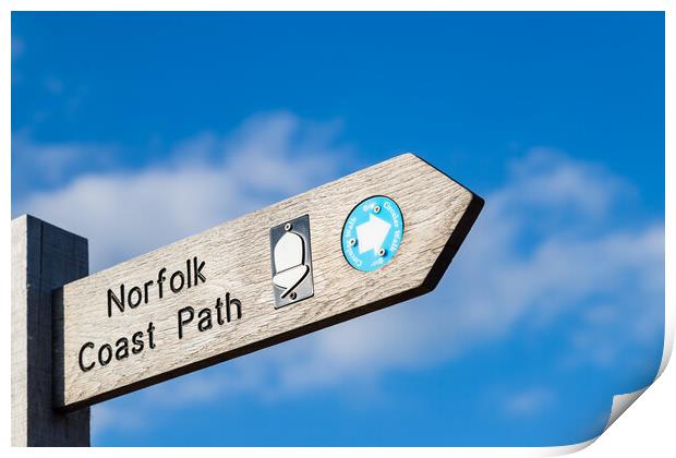 Norfolk coastal path sign Print by Jason Wells