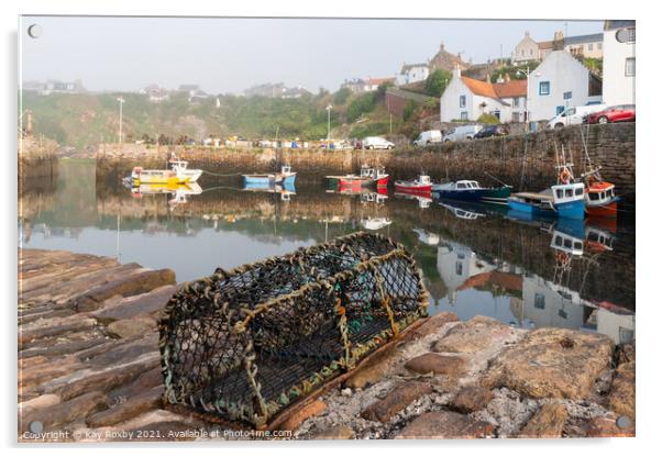 Crail Harbour Acrylic by Kay Roxby