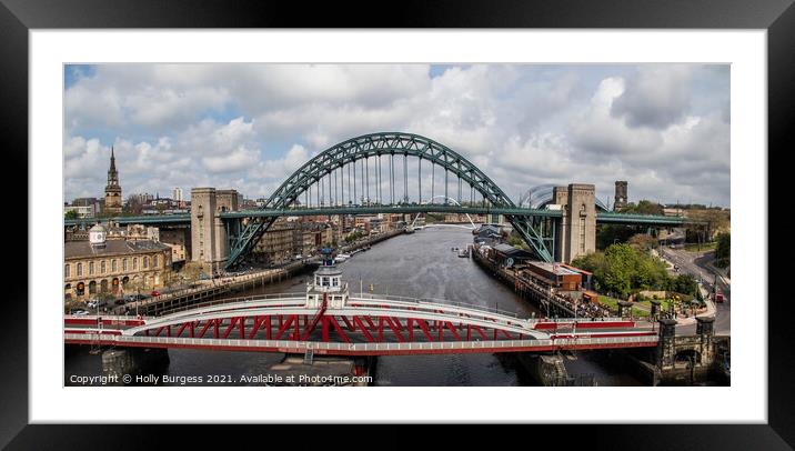  Newcastle Up on Tyne Bridge Framed Mounted Print by Holly Burgess