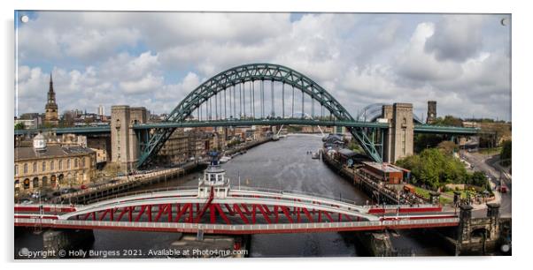  Newcastle Up on Tyne Bridge Acrylic by Holly Burgess