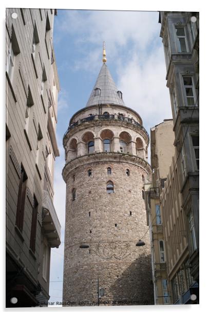 The Famous Galata Tower in IStanbul, Turkey Acrylic by Dietmar Rauscher