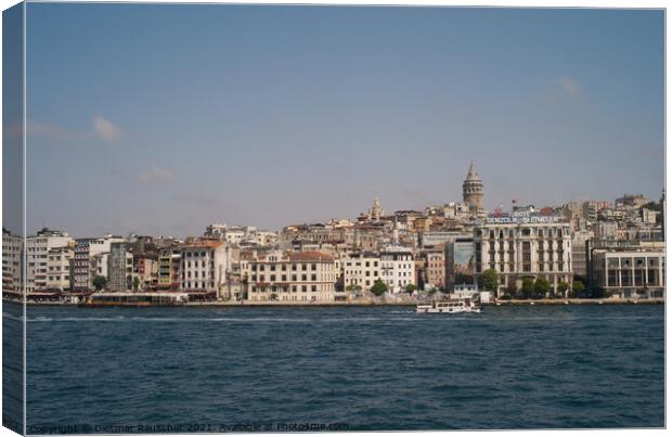 Cityscape of Istanbul with Galata Tower Canvas Print by Dietmar Rauscher