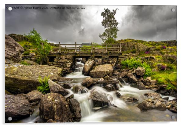 Bridge at Snowdonia Wales Acrylic by Adrian Evans