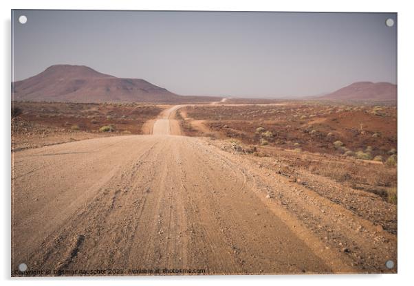 Gravel Road C45 between Palmwag and Sesfontein in Namibia, Afric Acrylic by Dietmar Rauscher