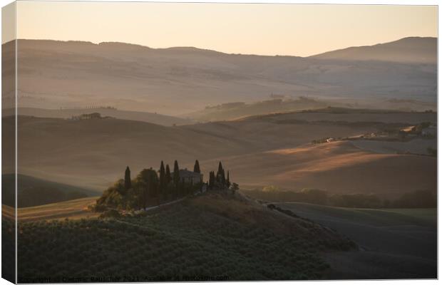 Podere Belvedere Villa in Val d'Orcia Region in Tuscany, Italy a Canvas Print by Dietmar Rauscher