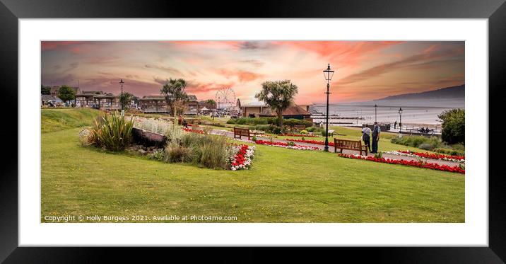 Hunstanton Park over looking the sea a beautiful evening sunset  Framed Mounted Print by Holly Burgess