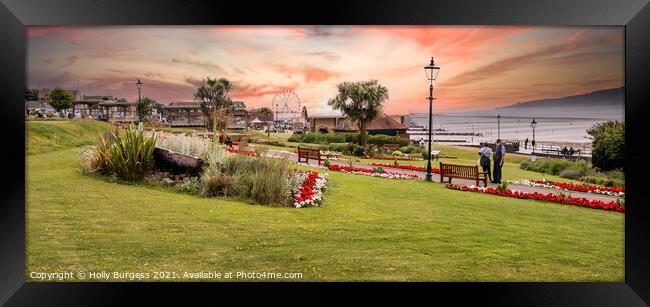 Hunstanton Park over looking the sea a beautiful evening sunset  Framed Print by Holly Burgess