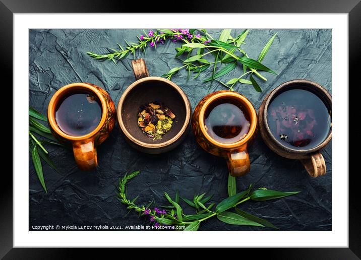 Aromatic fireweed tea,fresh willow herb Framed Mounted Print by Mykola Lunov Mykola