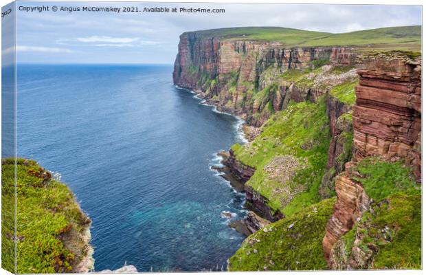 Hoy coastline north of the Old Man, Orkney Canvas Print by Angus McComiskey