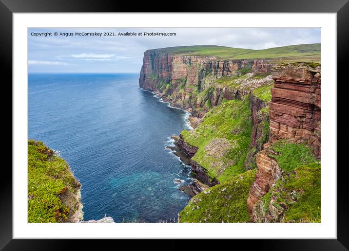 Hoy coastline north of the Old Man, Orkney Framed Mounted Print by Angus McComiskey