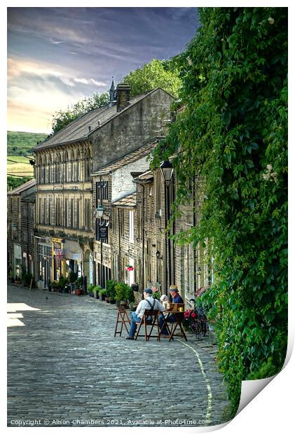 A lazy Summer Evening in Haworth Portrait  Print by Alison Chambers