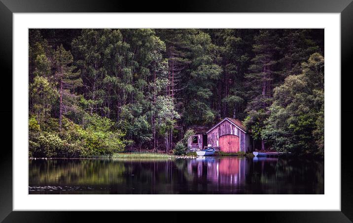 The Boathouse at Loch Farr Framed Mounted Print by John Frid