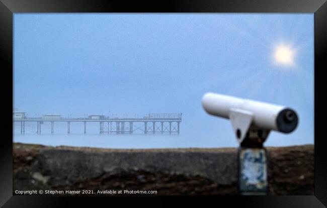 Pier on a Misty Morning Framed Print by Stephen Hamer