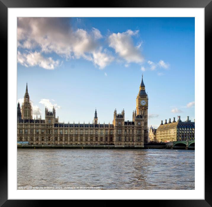 Big Ben, Houses of Parliament  Framed Mounted Print by Craig Williams