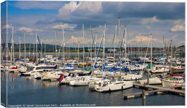 Troon Yachting Marina Canvas Print by Janet Carmichael