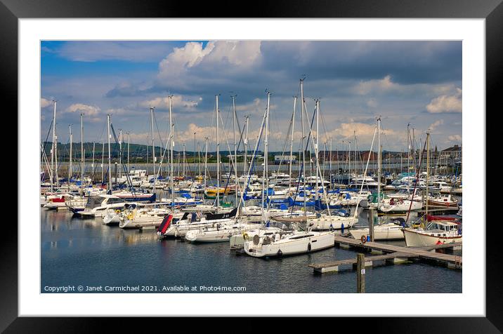 Troon Yachting Marina Framed Mounted Print by Janet Carmichael