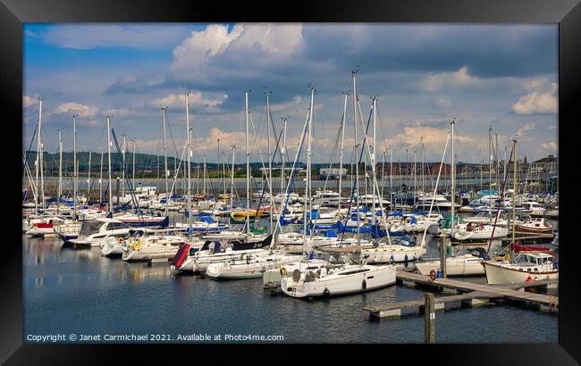 Troon Yachting Marina Framed Print by Janet Carmichael