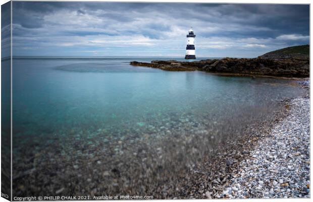 Penmon point lighthouse on Anglesey Wales 569 Canvas Print by PHILIP CHALK