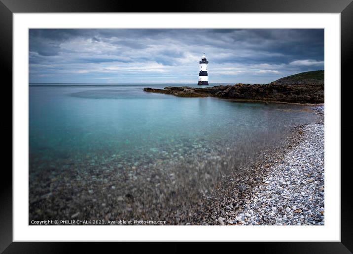 Penmon point lighthouse on Anglesey Wales 569 Framed Mounted Print by PHILIP CHALK