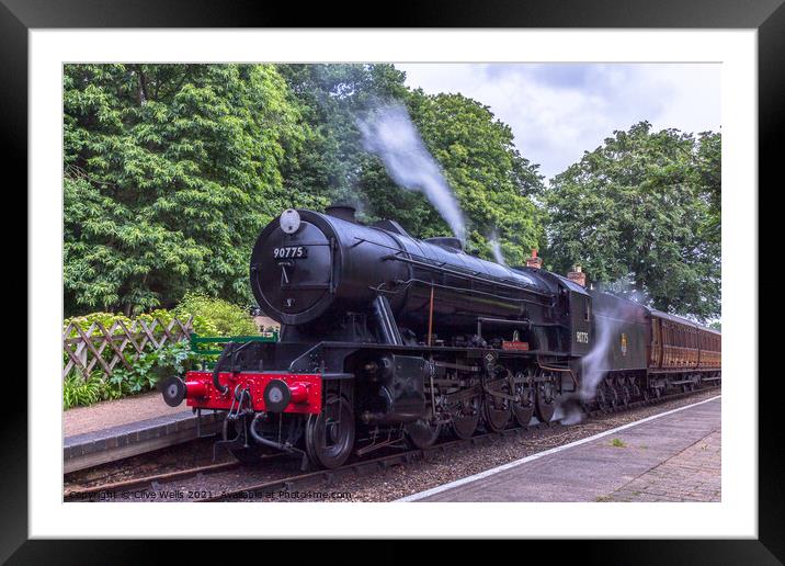 Poppy Line steam train Framed Mounted Print by Clive Wells