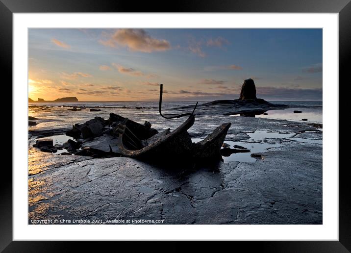 The wreck of the Admiral Von Tromp and Black Nab Framed Mounted Print by Chris Drabble