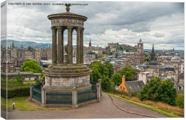 Edinburgh City A View from Calton Hill Canvas Print by Iain Gordon