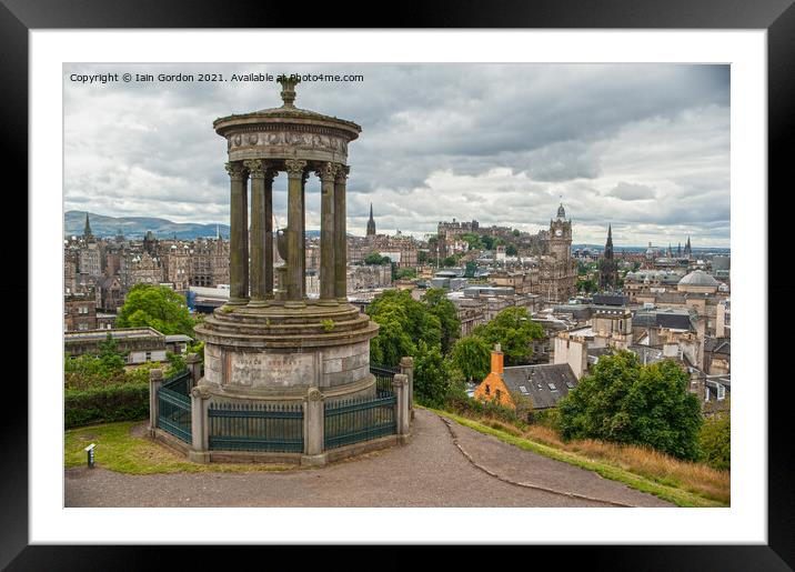 Edinburgh City A View from Calton Hill Framed Mounted Print by Iain Gordon