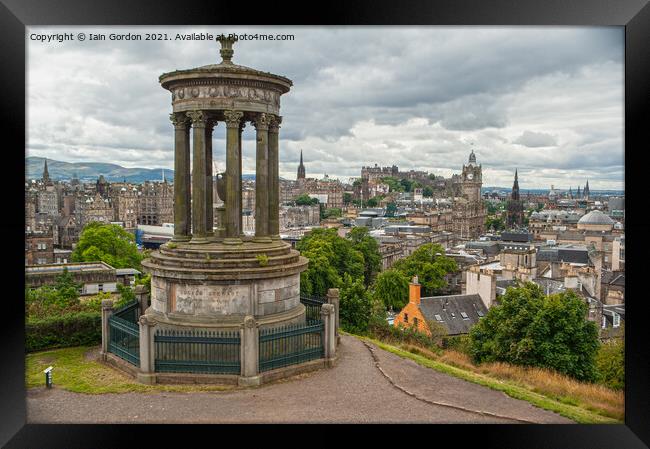 Edinburgh City A View from Calton Hill Framed Print by Iain Gordon