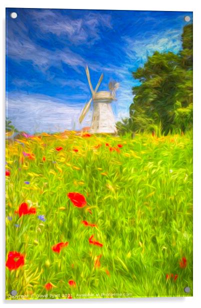Windmill Of Dreams Art  Acrylic by David Pyatt