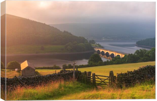 Ladybower Reservoir Summer Sunrise Canvas Print by John Finney