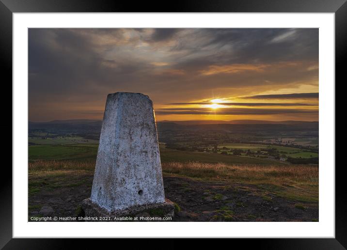 Forest of Bowland from Weets Hill Trig Point at Su Framed Mounted Print by Heather Sheldrick