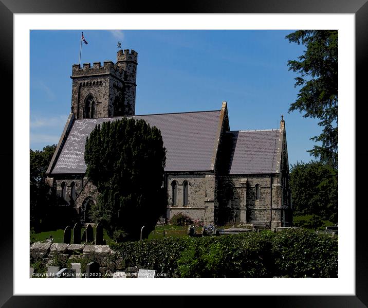 St Andrew’s Church in Fairlight, East Sussex. Framed Mounted Print by Mark Ward