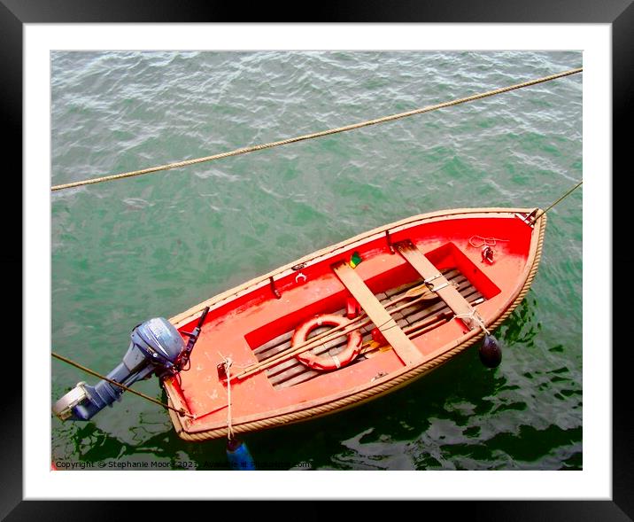 Small Red Boat Framed Mounted Print by Stephanie Moore