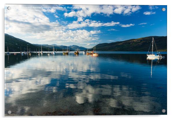 Early morning reflections on Loch Broom Acrylic by Howard Kennedy