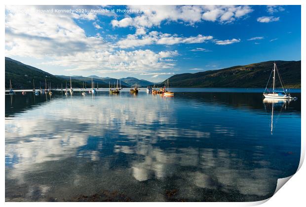 Early morning reflections on Loch Broom Print by Howard Kennedy
