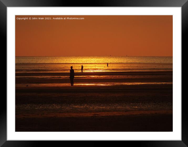 Liverpool Bay Sunset Framed Mounted Print by John Wain