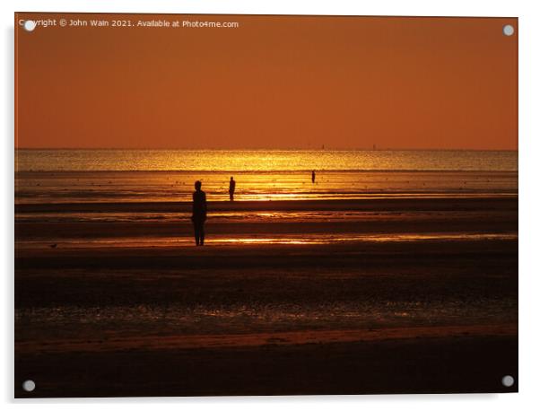 Liverpool Bay Sunset Acrylic by John Wain